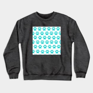 TURQUOISE ANIMAL PAW PRINT PATTERN Crewneck Sweatshirt